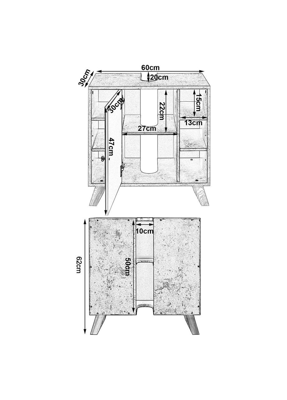 Тумба під раковину з дерева Матаді мускат-зефір (ТТУ-00060720) No Brand (328293223)
