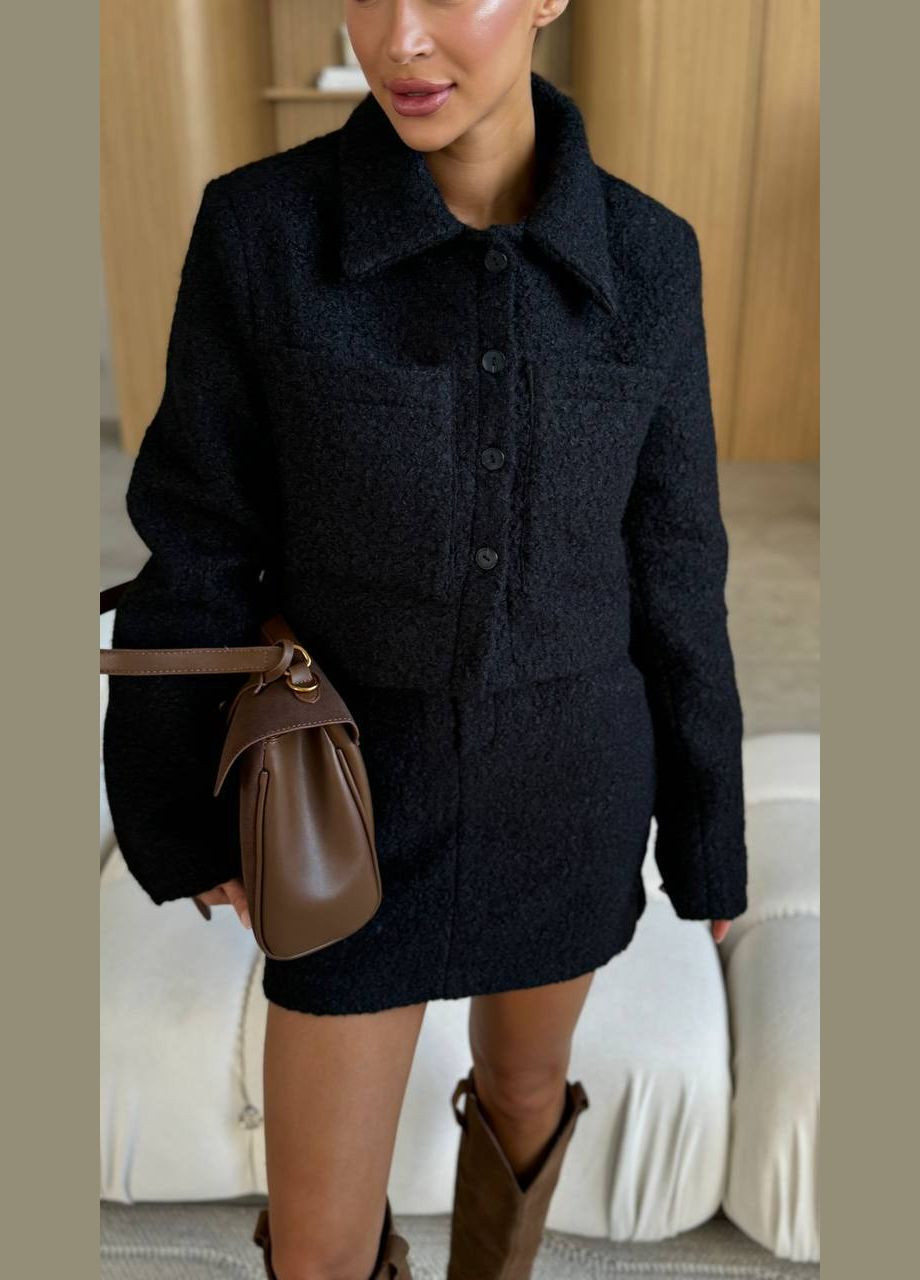 Женский теплый костюм жакет + черный юбка No Brand (307059525)