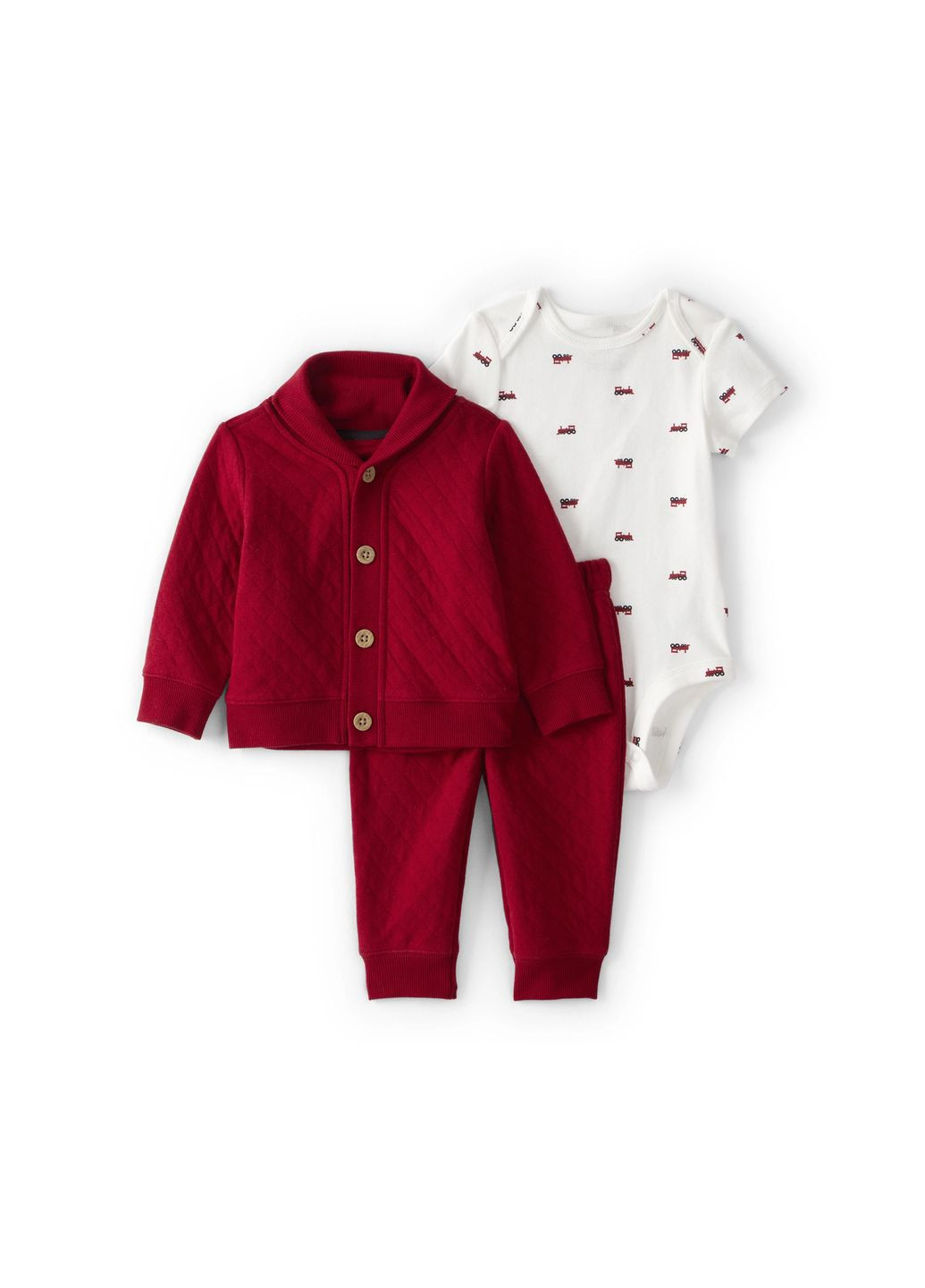 Червоний демісезонний комплект 3в1 боді, кофта, штани для хлопчика 72-76 см (1u040110_12m) Carter's