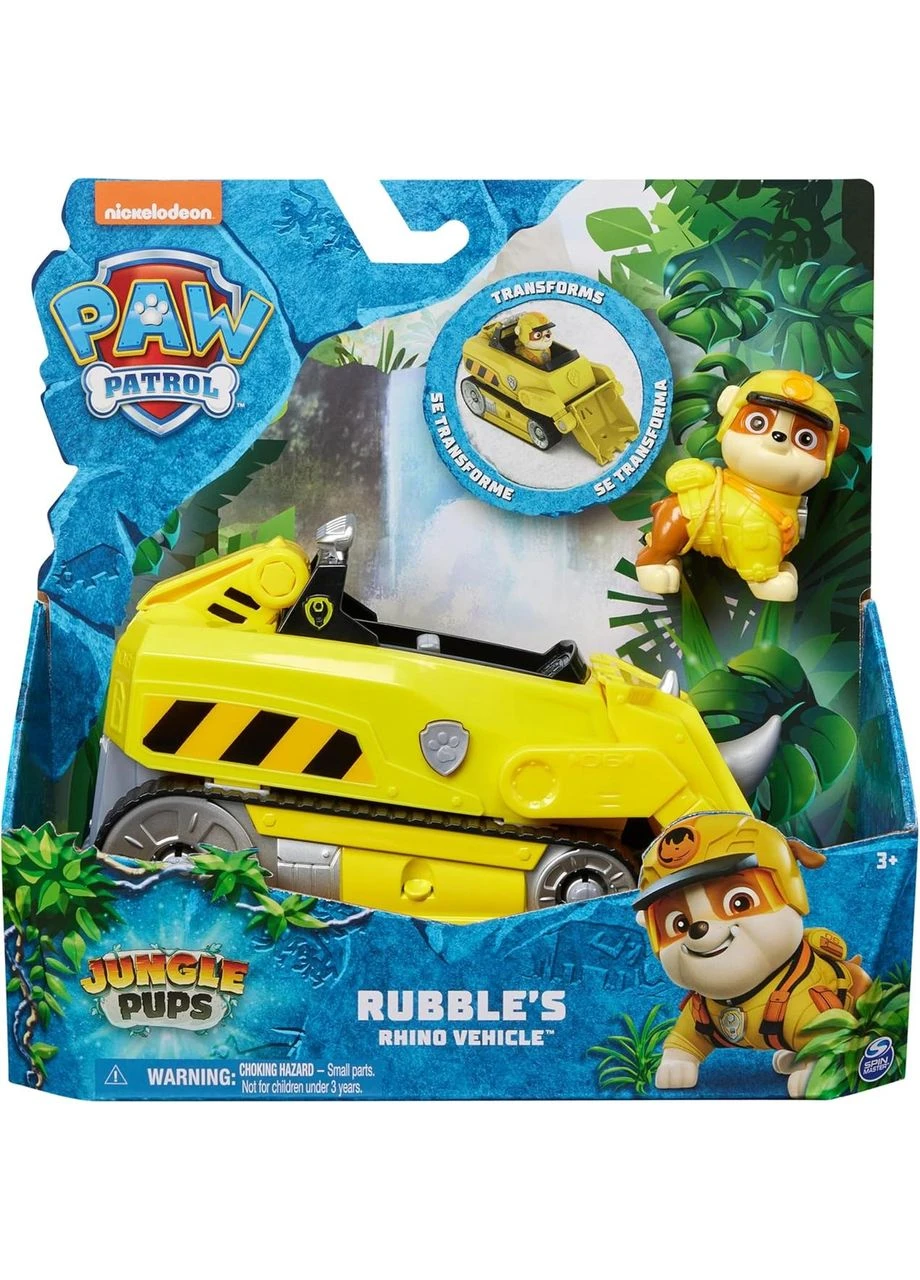 Щенячий патруль в джунглях Машина носорог и фигурка Кремез Оригинал Paw Patrol Jungle Pups Rubble Rhino Vehicle Spin Master (365251621)