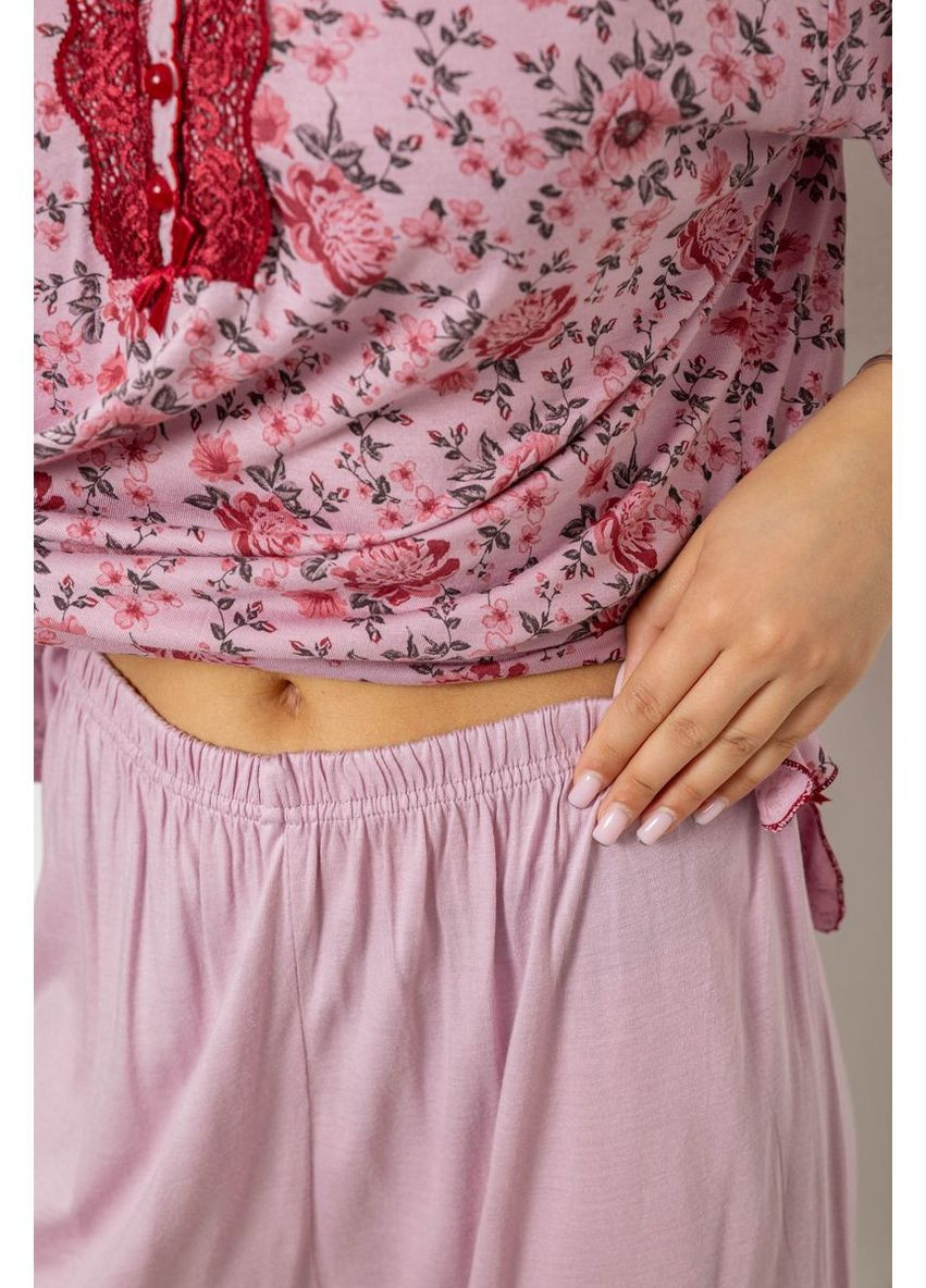 Пудровая всесезон пижама женская с принтом Sport Line