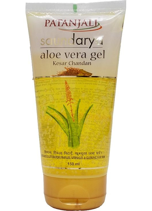 Гель для обличчя "Алое Вера" з шафраном і сандалом Saundarya Aloe Vera Kesar Chandan Gel 150ml (1441881-38974949) Patanjali (368624129)