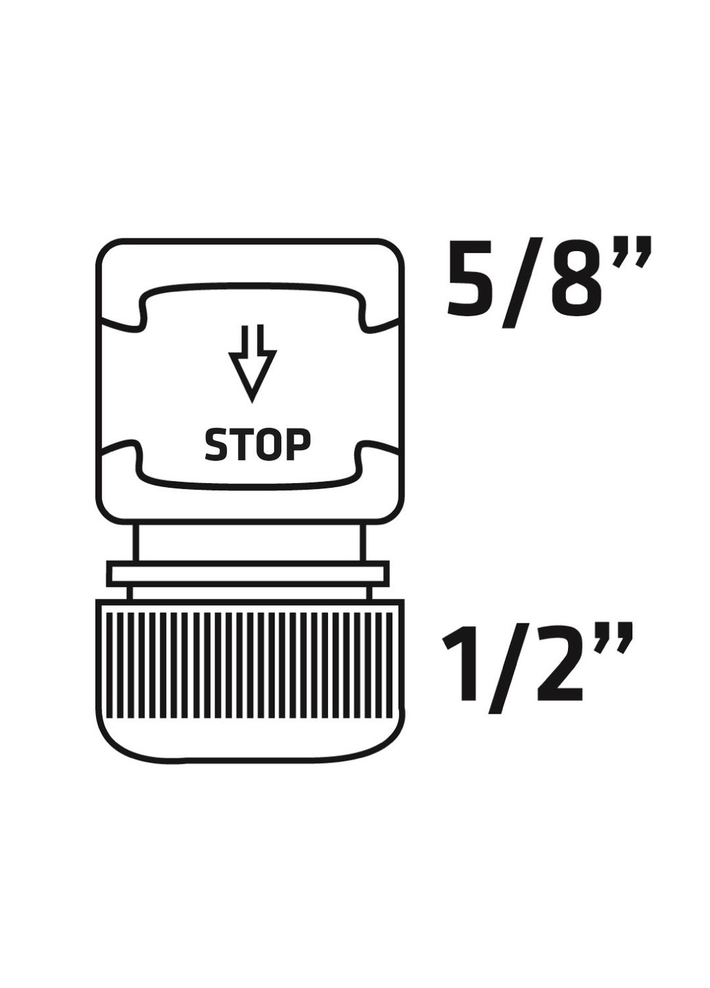 Конектор 15G731 (1/2", 61 мм) муфта двокомпонентна з автостопом (22354) Verto (295040002)