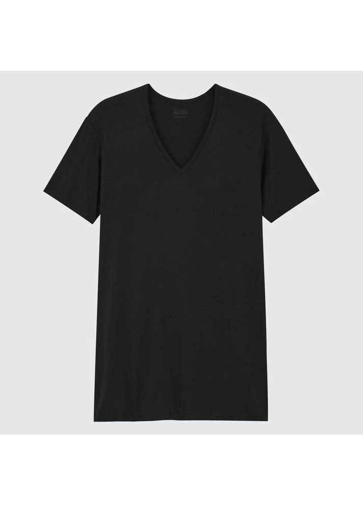 Чорна термофутболка heattech (450526) Uniqlo