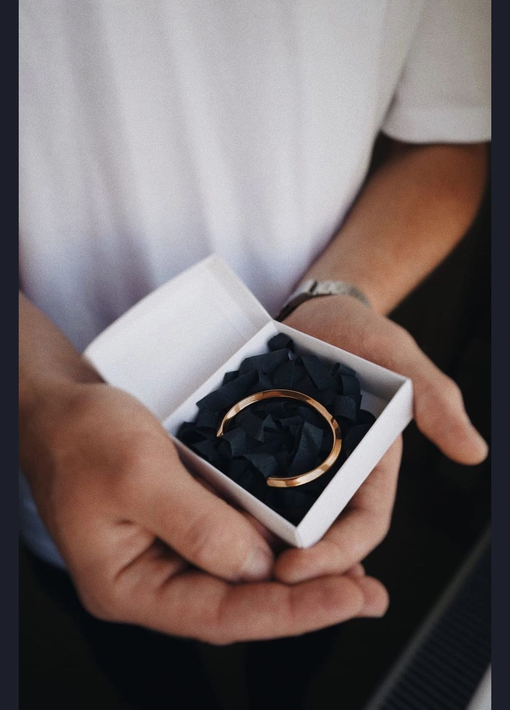 Браслет из стали цвета розовое золото классический (17003) Hemst (301071305)