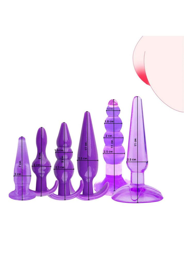 Набор анальных пробок 6 шт анальные плаги анальные пробки разного размера China (317747377)