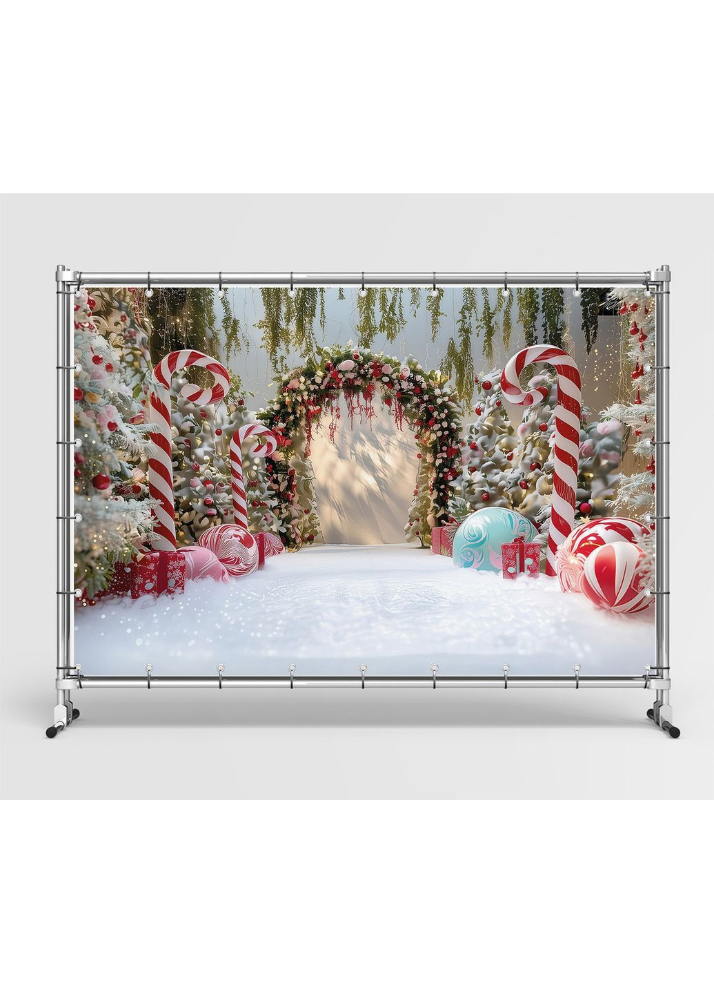 Фотозона Цукеркові арки та зимовий декор – №46567 Vinylpex (369929909)