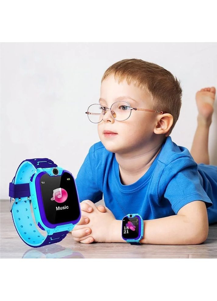 Детские умные часы Q12 S-5, смарт часы синие с кнопкой SOS, камерой и GPS Smart Baby Watch (349824337)