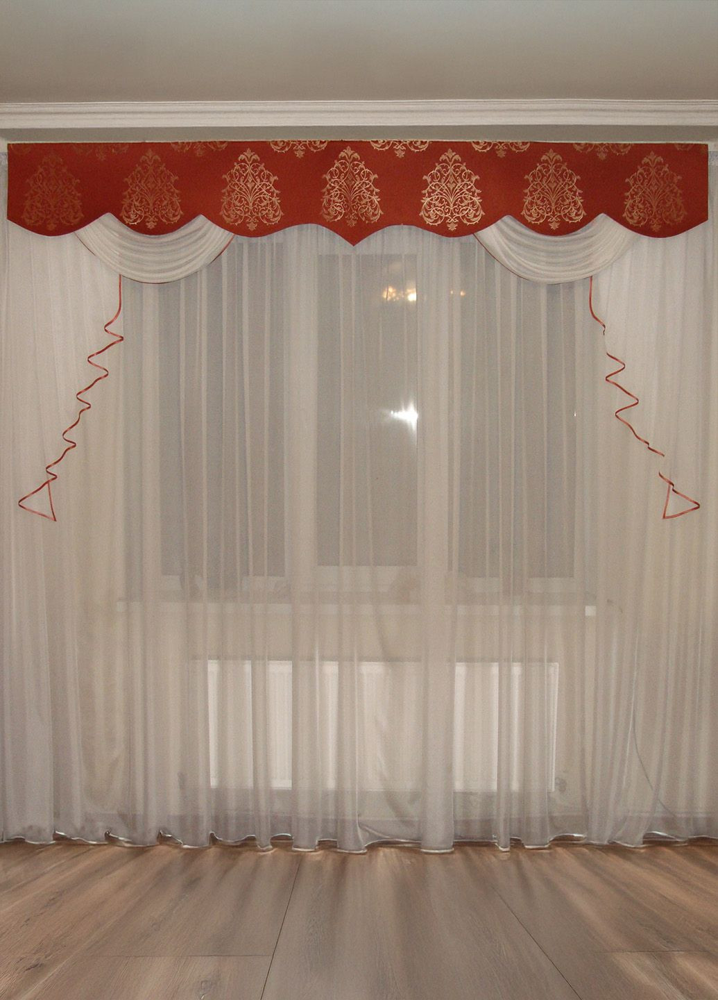 Жесткий ламбрекен Корона 250см Терракотовый (140_5ж) Firanka Damask (345733304)