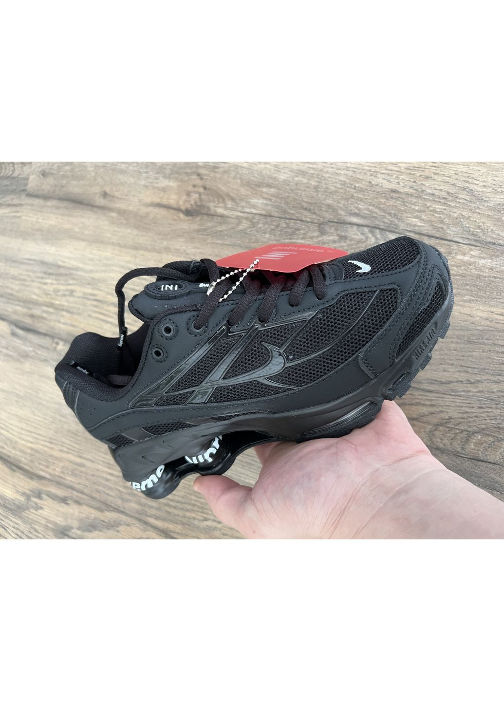 КРОССОВКИ ЖЕНСКИЕ NIKE SHOX RIDE 2 SUPREME BLACK WHITE НАЙК ШОКС No Brand чёрные демисезоны (367173876)