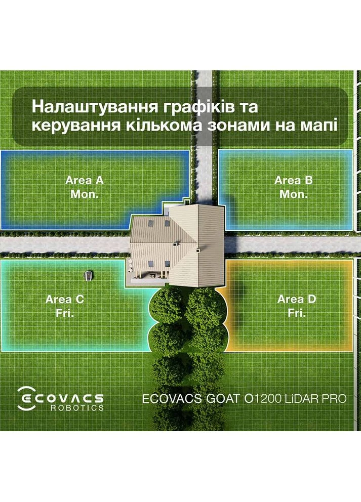 Робот-газонокосилка GOAT O1200 LIDAR PRO (MR2508) Ecovacs (388427037)