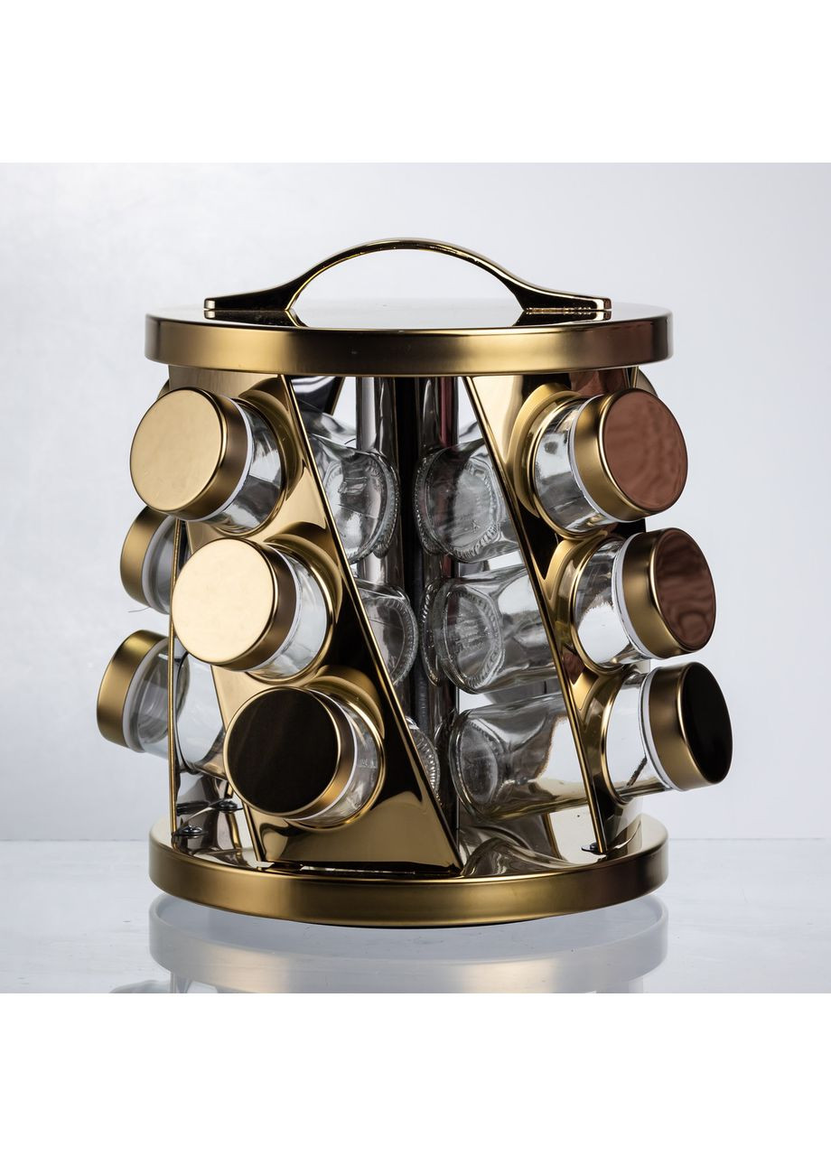 Карусель для спецій 12 баночок по 100 мл, золото HP-1369 Yiwu (370800196)