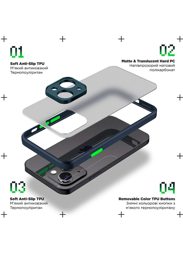 Чехол Frosted Matte для Xiaomi Redmi Note 12s 4G Navy Blue (ARM68556) ArmorStandart (323085174)