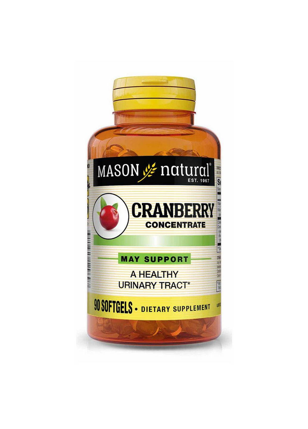 Натуральная добавка Cranberry Concentrate, 90 капсул Mason Natural (293339445)