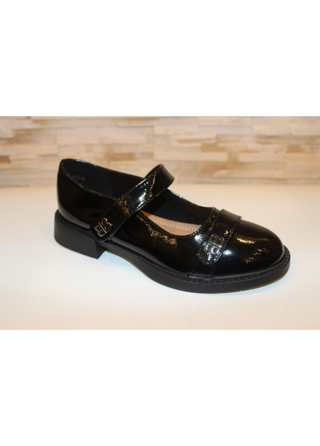 Loretta Туфли женские черные на липучках лодочки черный з искусственная кожа, китай — демисезон (353305880)