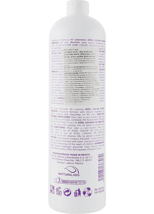 Окислювач 40Vol (12%) Color System Peroxide 40Vol 135ml (58931-70836) Kuul (368661966)