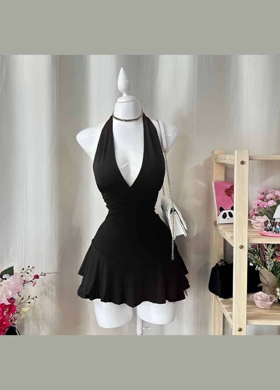 Чорна святковий сукня-комбінезон No Brand