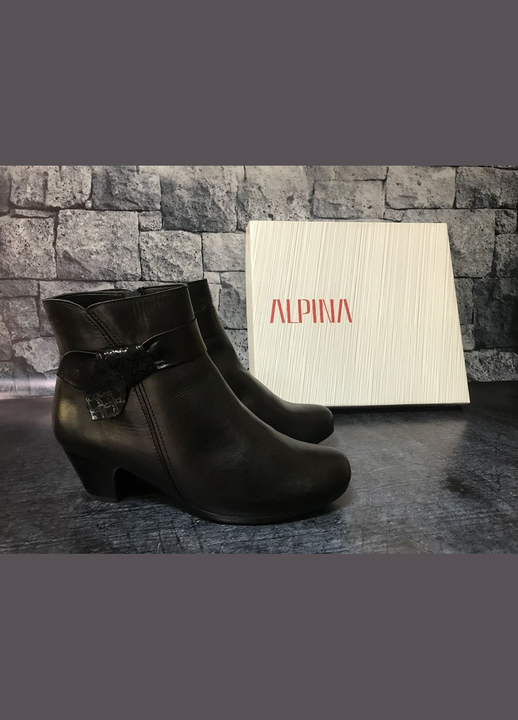 Зимние, женские кожаные зимние ботинки с h полнотой. казаки Alpina