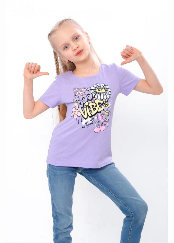 Фиолетовая летняя футболка для девочки фиолетовый носы свое (6012-2-v40) Носи своє
