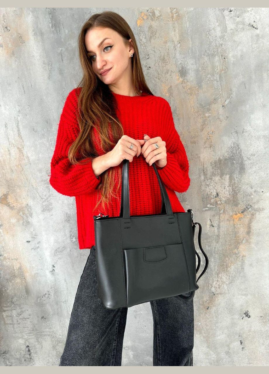 Модна чорна сумка-шопер PTR No Brand (317769276)