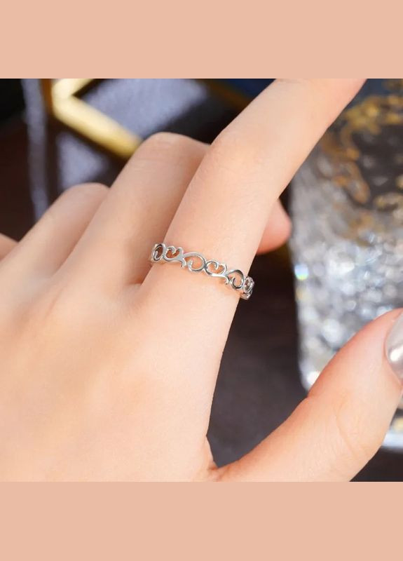 Етнічна порожниста різьблена каблучка для жінок з унікальним дизайном хвиль розмір 17 Fashion Jewelry (285110810)