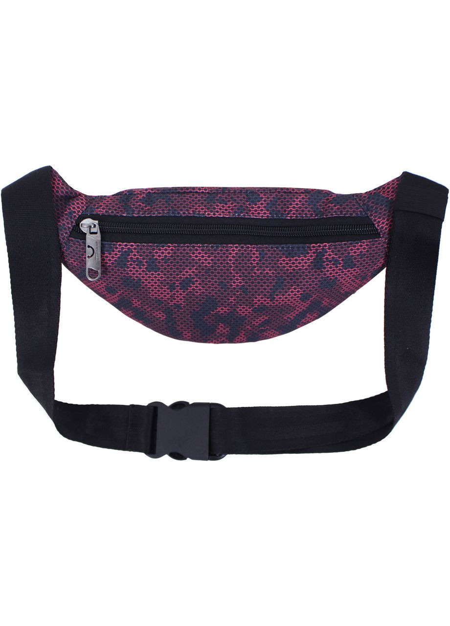 Женская поясная сумка бананка из ткани 2 отделения Bella 2 л розовый камуфляж 466 (00202664) Bagland (298920797)