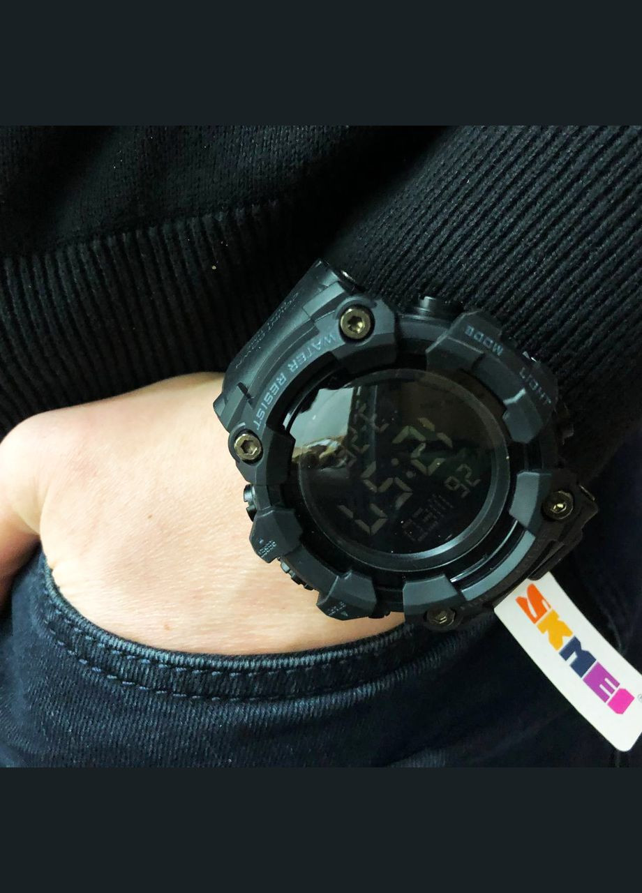 Часы наручные мужские SKMEI 1968BKBK BLACK-BLACK, водостойкие тактические часы. Цвет: черный No Brand (330633661)