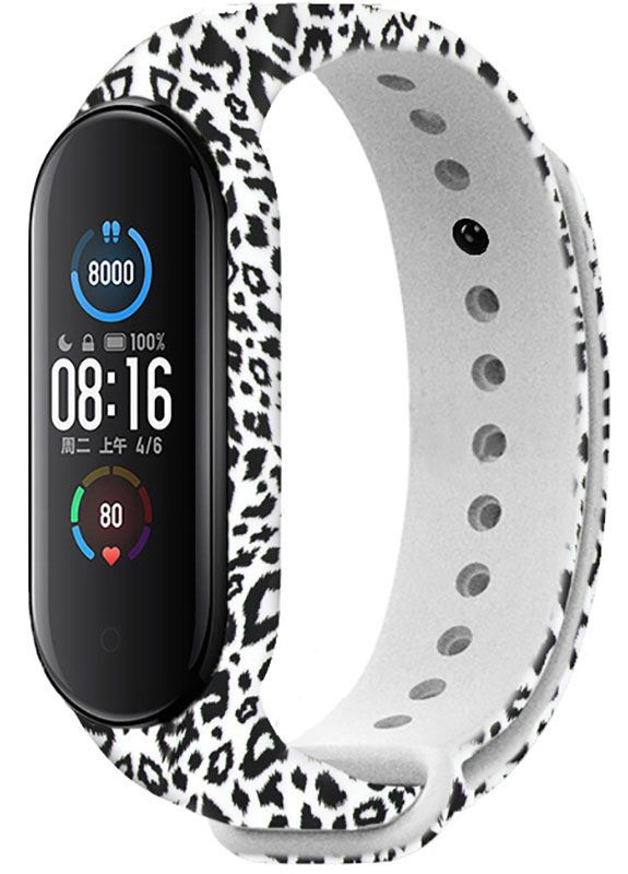 Ремешок TPU Replacement Print Design Wrist Strap for Mi Band 5/6/7 Leopard Light UWatch (301509599)