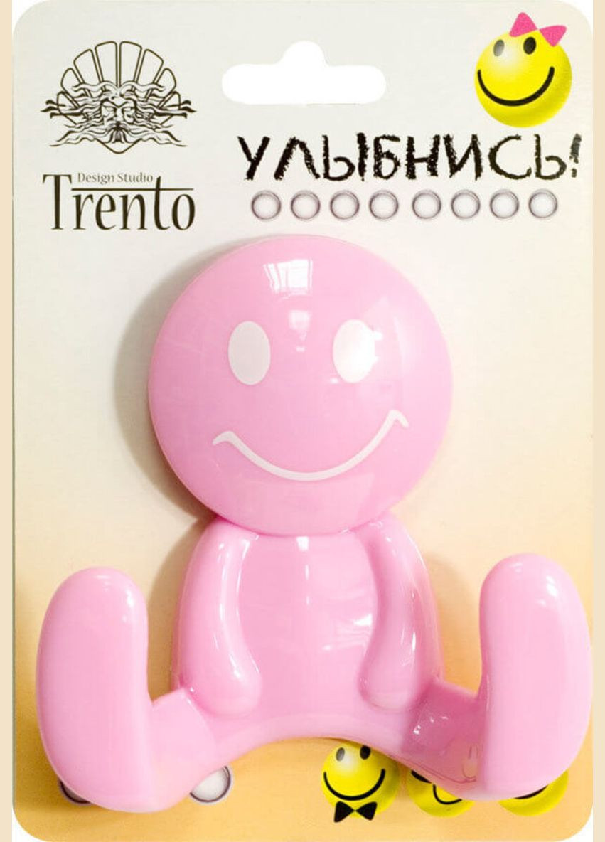 Гачок подвійний пластик рожевий Trento W5560-P Trento Design Studio (323483740)