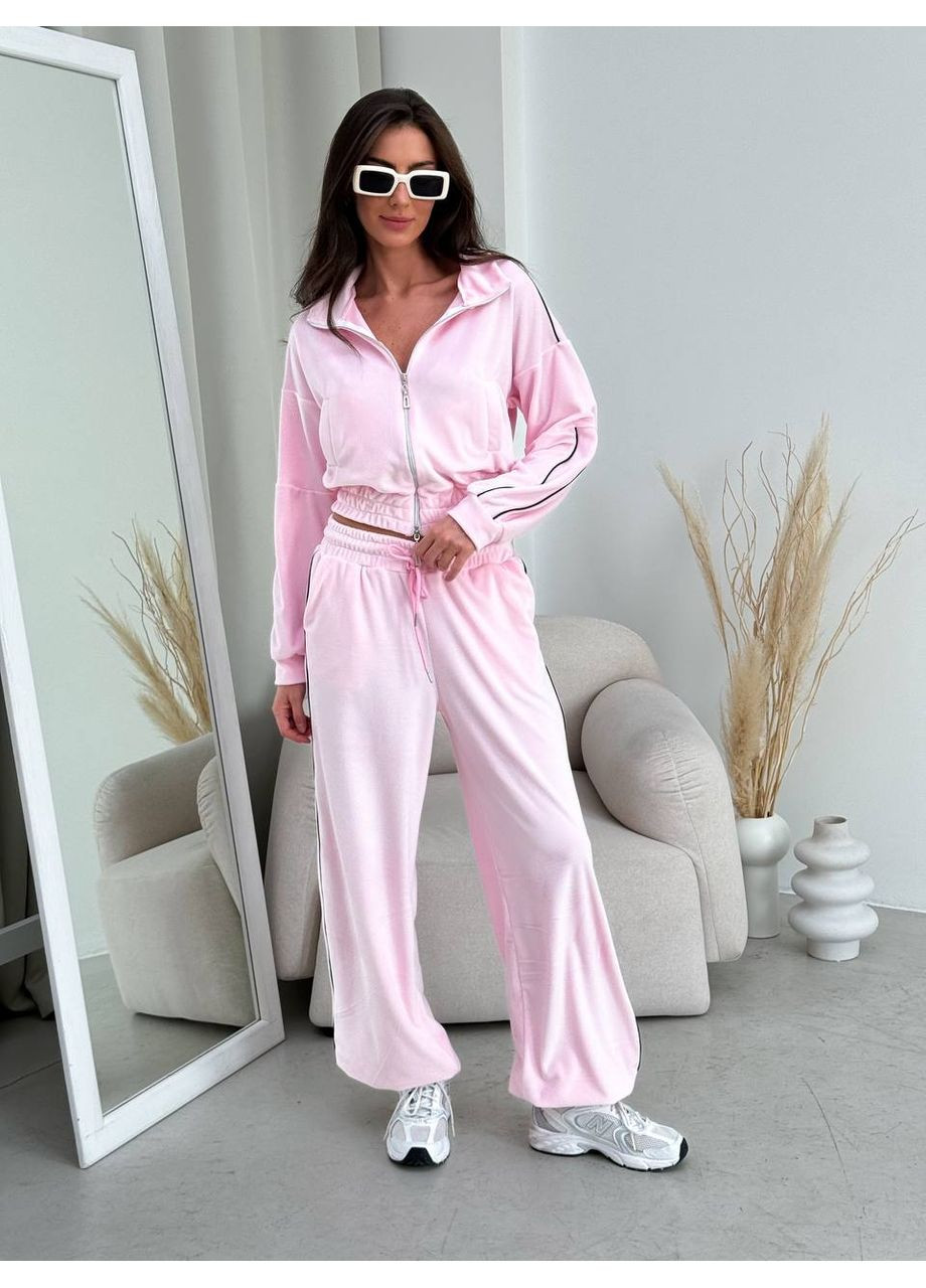 Стильный женский велюровый костюм с двойной змейкой Україна (355889574)