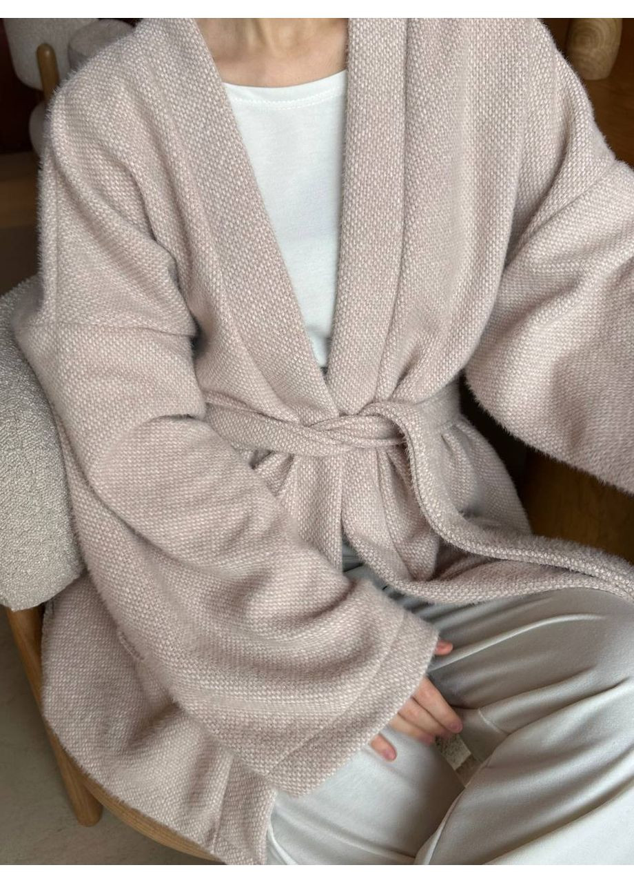 Жіночий кардиган з поясом з пухнастої ангори Україна (355889613)