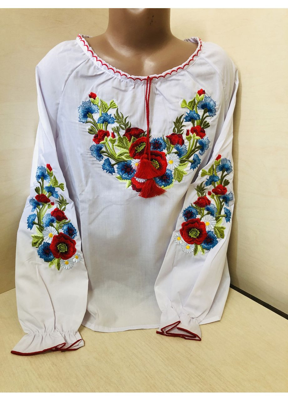 Біла сорочка вишиванка для дівчинки підліткова калина 128 134 140 146 152 158 164 140 (366080078)