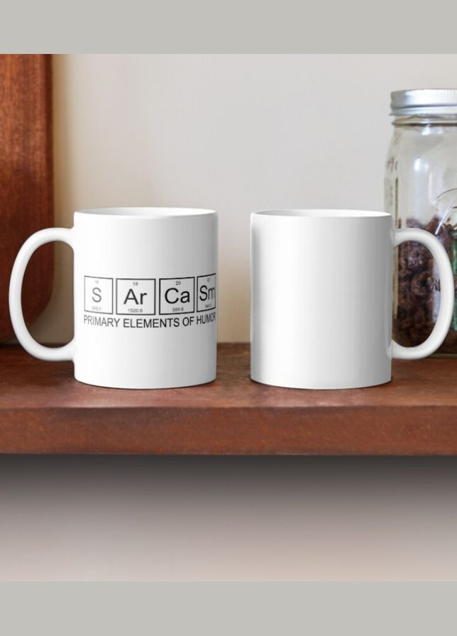Чашка Керамическая Кружка с принтом Sarcasm таблица Менделеева Белая 330 мл Orca (317320446)