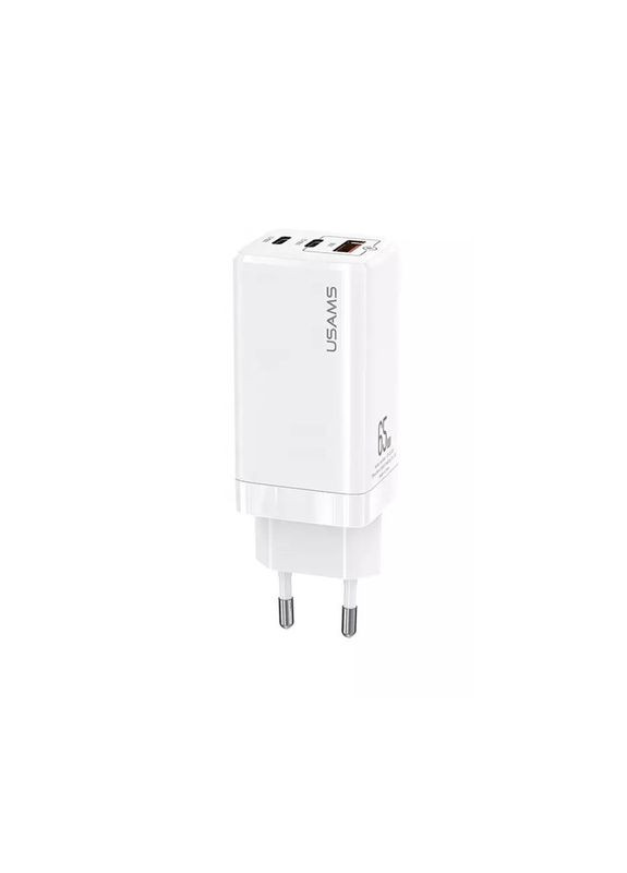 Мережевий зарядний пристрій white (CC110TC02) USAMS US-CC110 T33 65W 3 Ports GaN Mini Fast Charger (361346903)