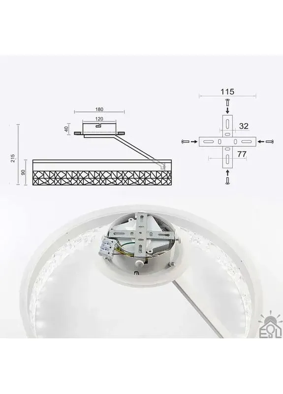 Смарт люстра керована світлодіодна STELLA C ICE 90 Вт 500x215 мм Бiла ESLLSE (365650644)