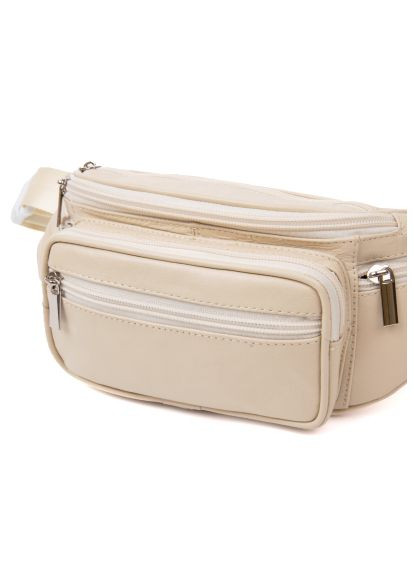 Сумка (20440) Vintage Бананка поясна унісекс Біла (357490961)