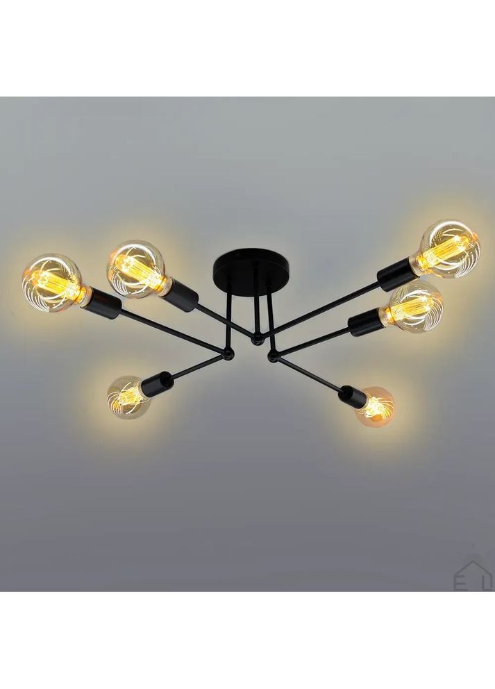 Люстра BELFAST R 740x190 мм Черная на 6 ламп E27 ESLLSE (365650705)