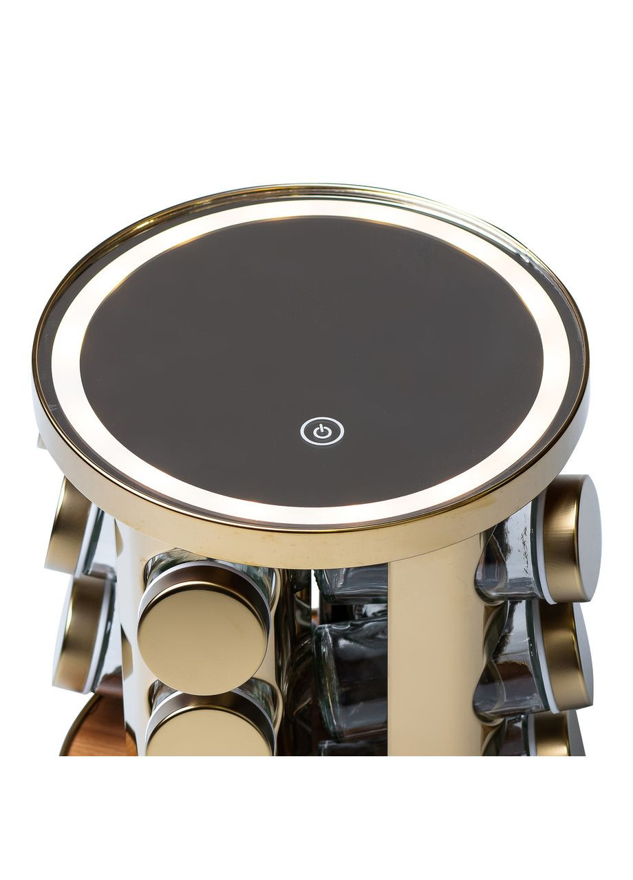 Набір баночок для спецій 12 баночок по 100 мл на підставці з дзеркалом та LED-підсвіткою TS Kitchen (323160084)