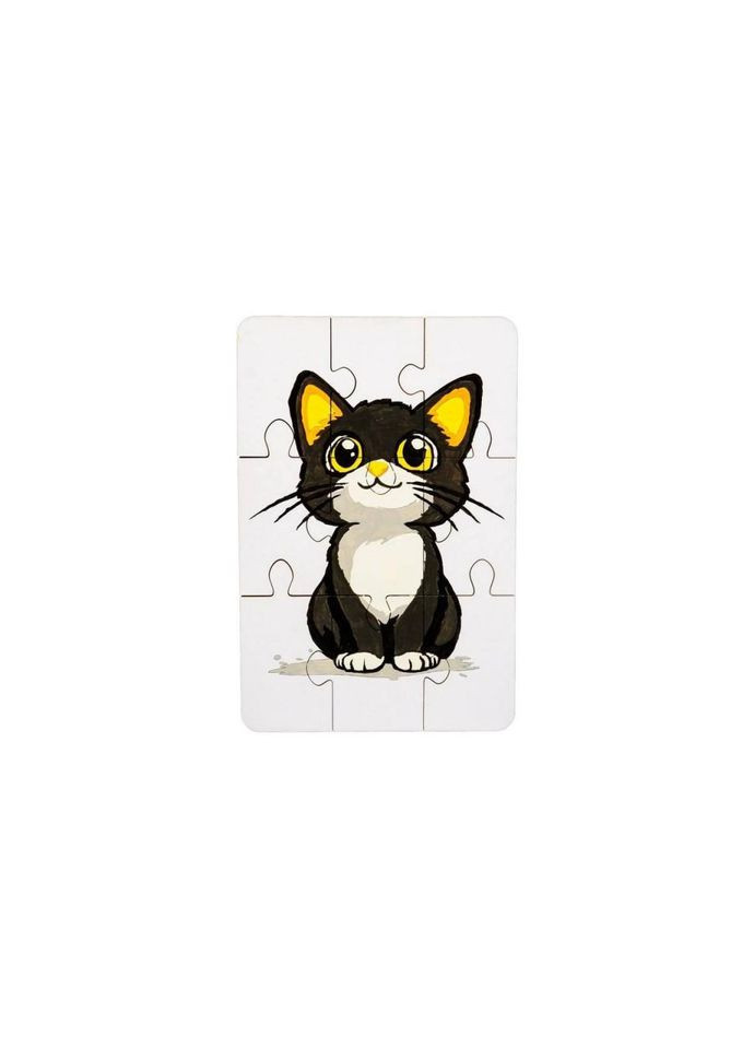 Деревʼяний пазл-розмальовка А5 "Котик" Puz-22938 пензлик, фарби, клейка плівка No Brand (330609760)