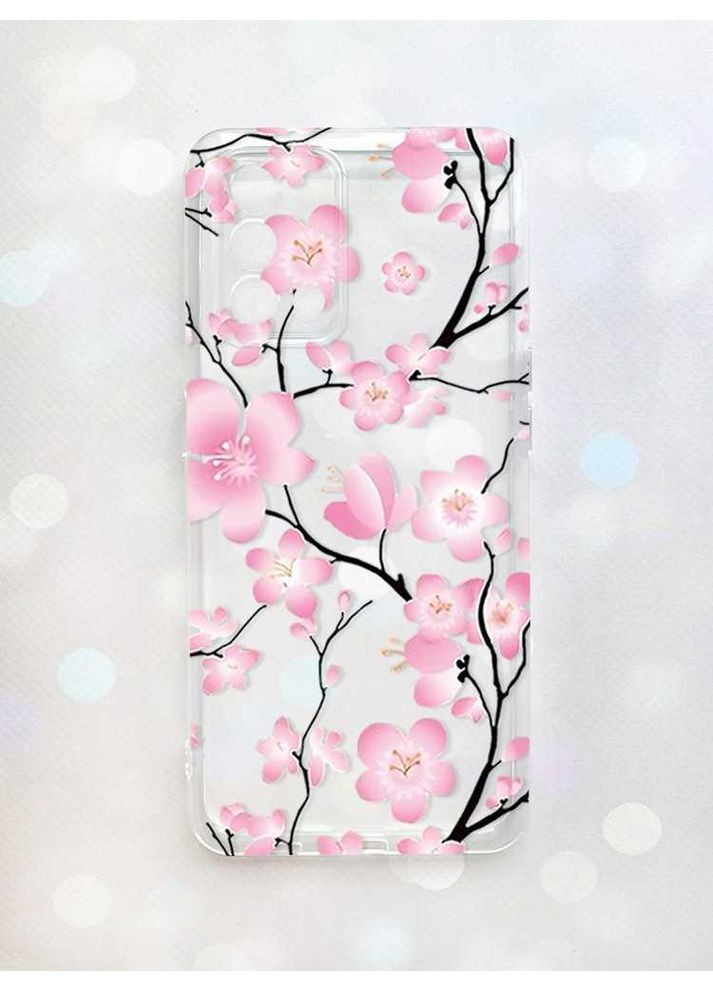 Прозорий чохол на Oppo A74 4G/A95 4G/F19/RENO 6 Lite:: Квітуча сакура (принт 282) CASE CONTROL (360705519)