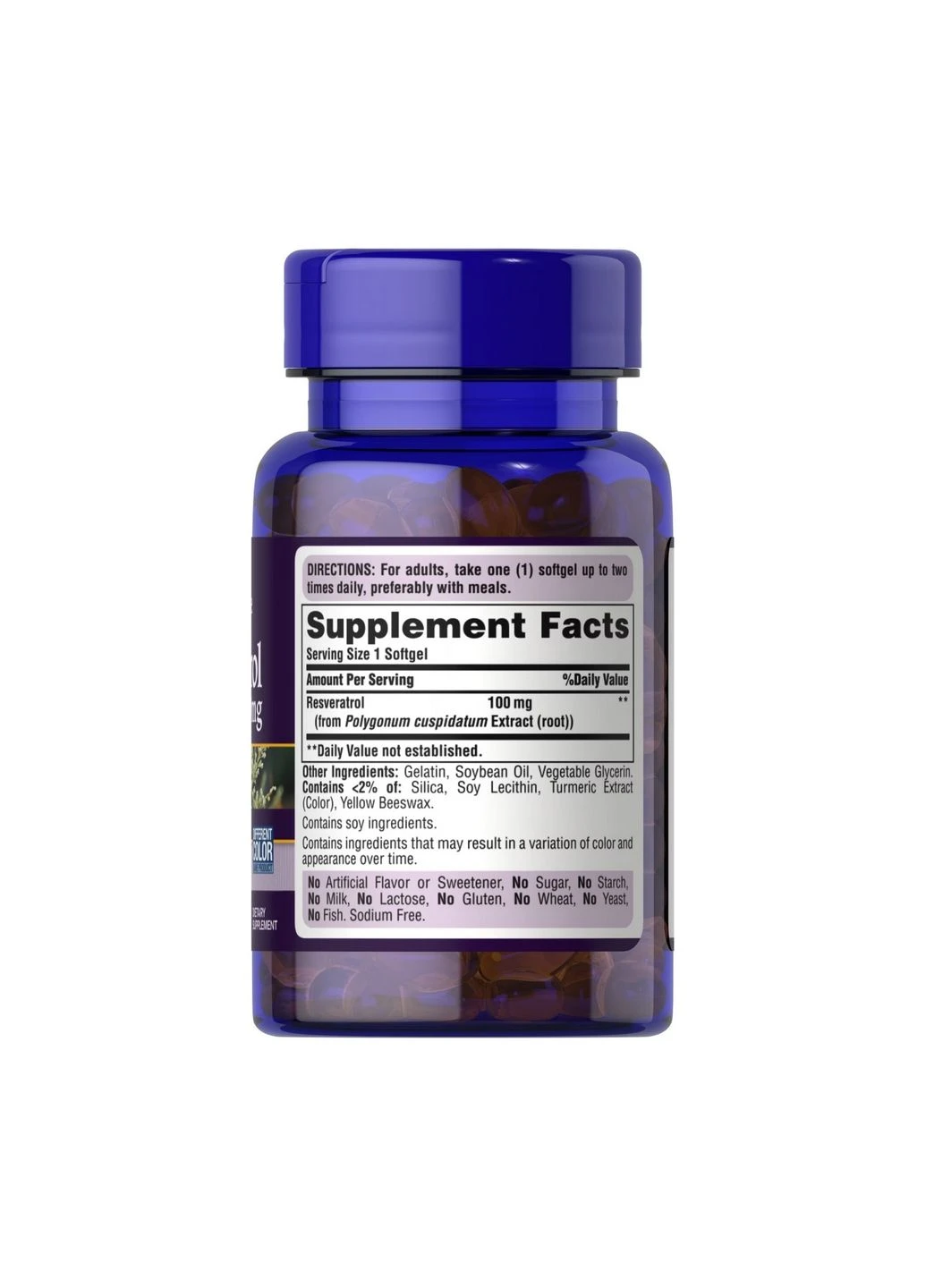 Харчова добавка Resveratrol 100 mg - 60 softgels Puritans Pride (296191479)