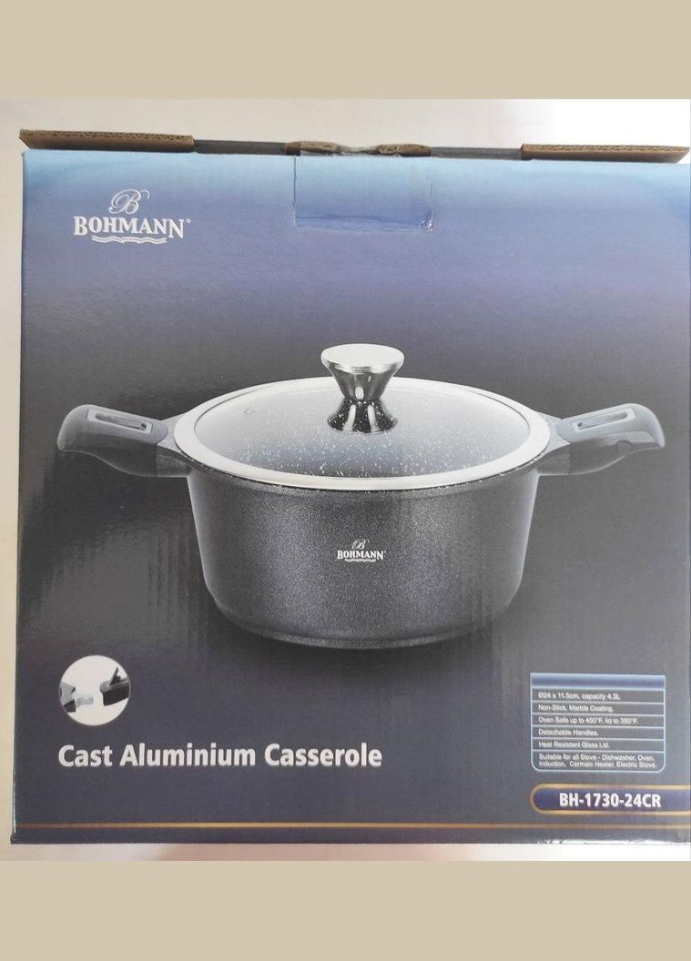 Каструля з мармуровим покриттям 28 см, 6.5 л (BH-1730-28CR) Bohmann (334006840)