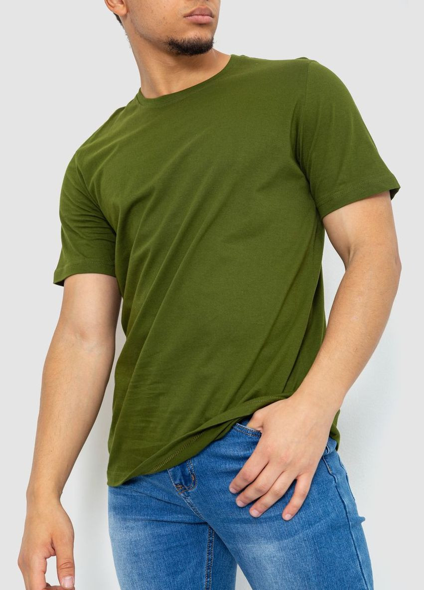 Хаки (оливковая) футболка мужская однотонная базовая 219r014-1 Ager