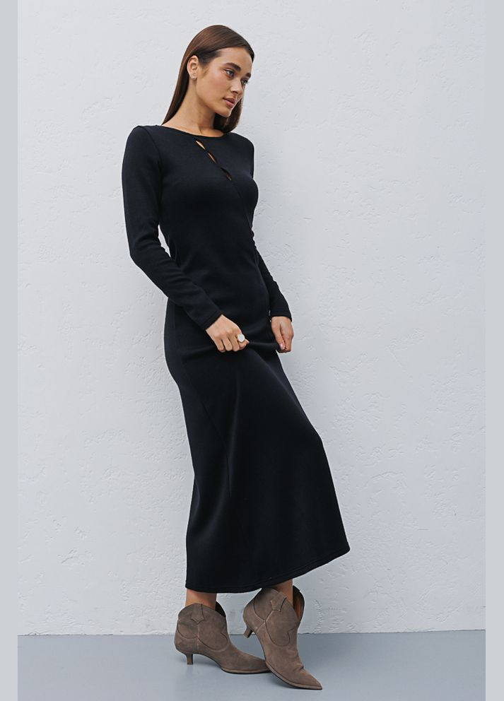 Чорна довга трикотажна сукня Arjen