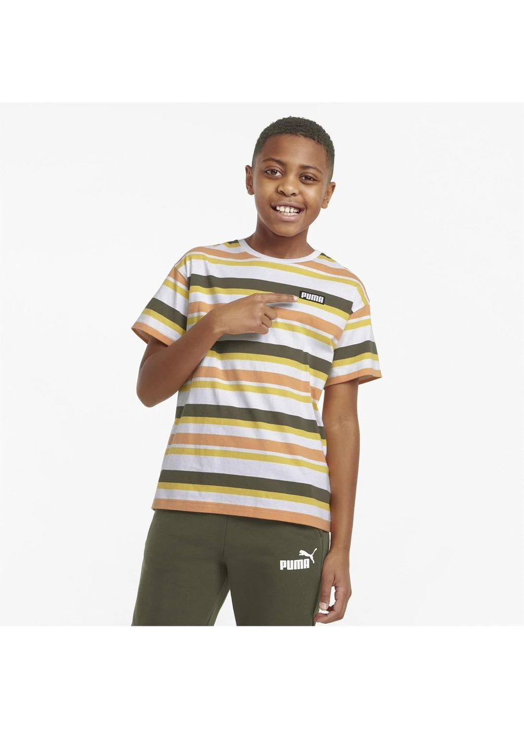 Комбінована літня футболка alpha striped multi 847293-02 Puma