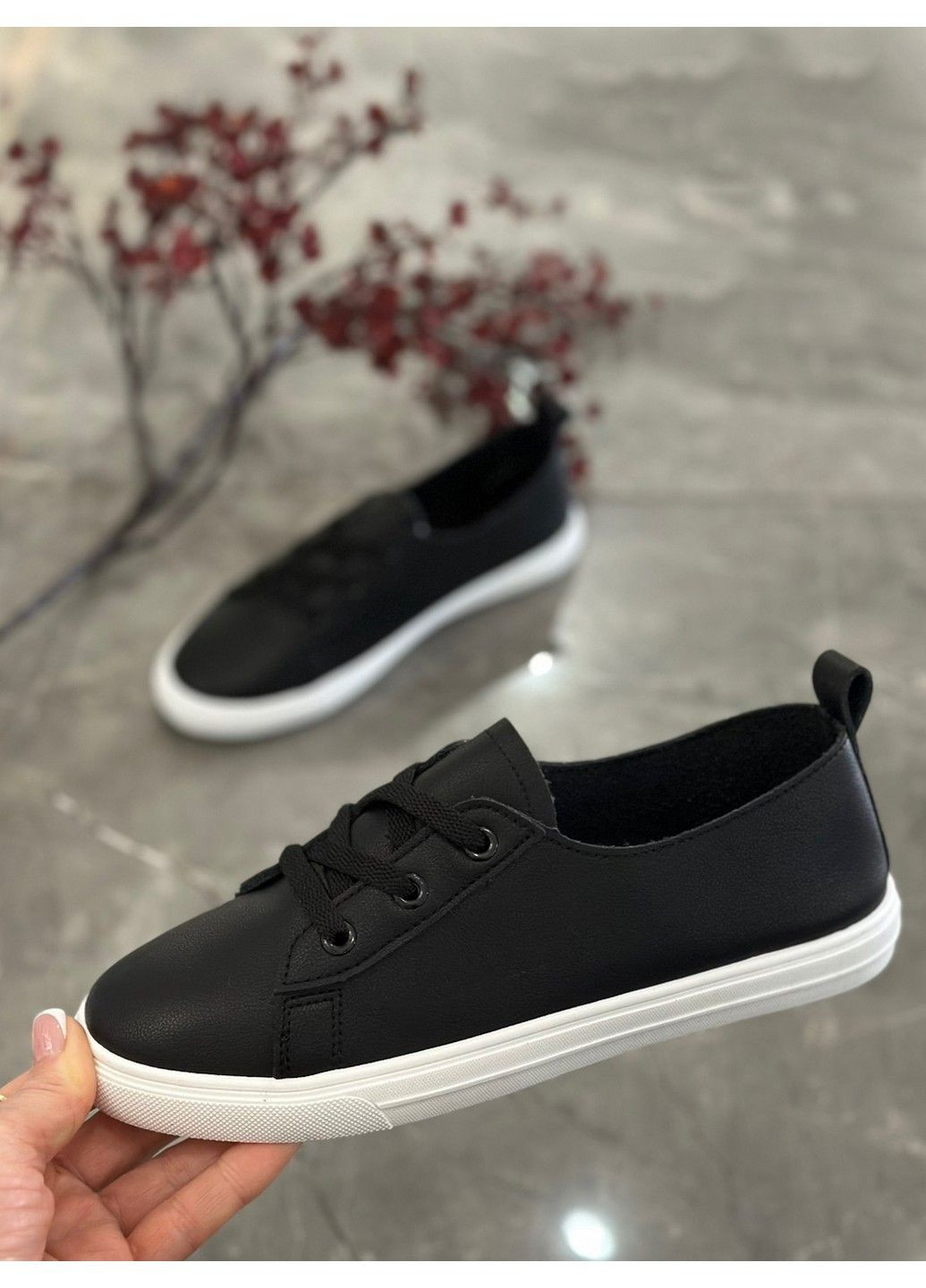 Черные кожаные кеды xbn210-1 Stilli