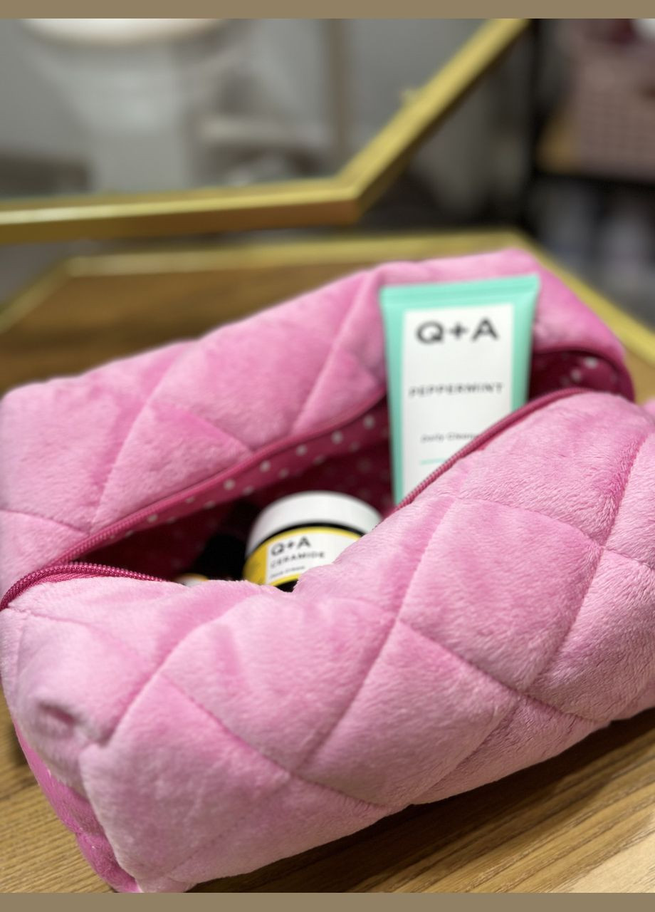 Плюшева велюрова косметичка колір - рожева Pink 22х17х8 см No Brand (330762457)