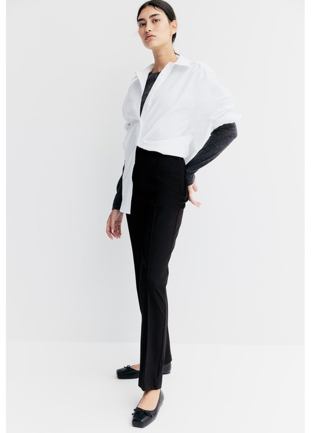 Жіночі елегантні штани Н&М (58123) XS Чорні H&M (322196959)