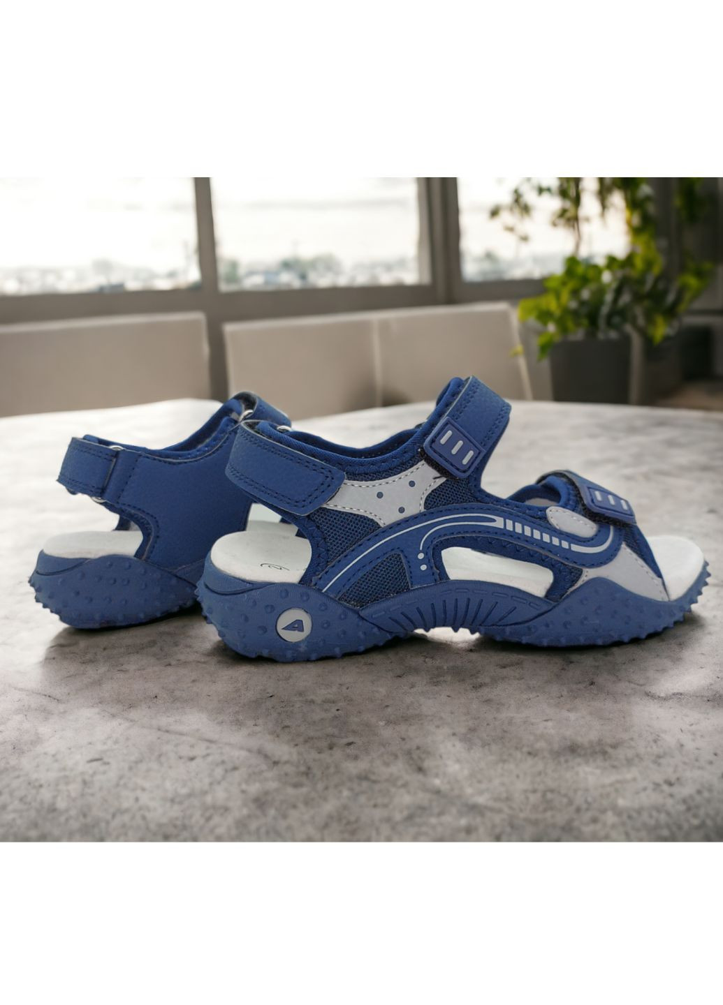 Синие спортивные босоножки American Club на липучке