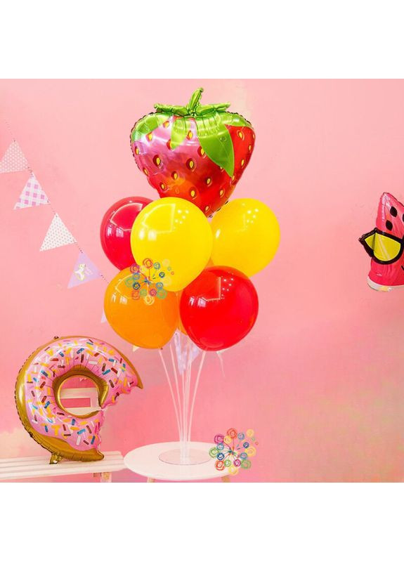 Набор 7 шаров со стойкой клубника красный и желтый. No Brand (358932732)